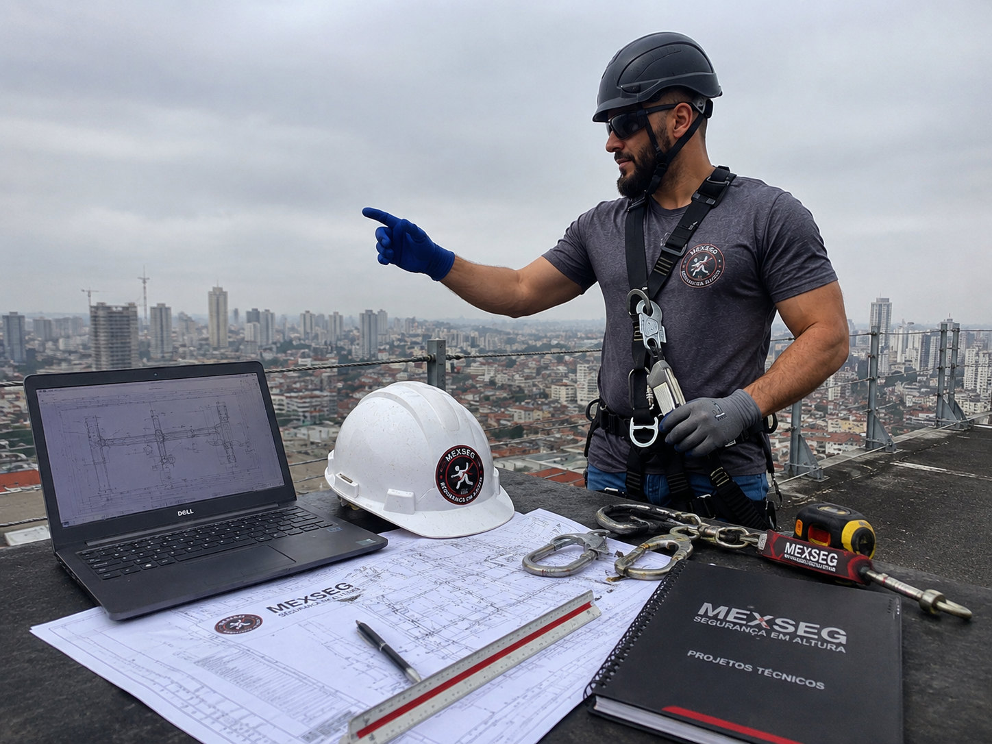 Projeto de linha de vida e pontos de ancoragem para trabalho em altura